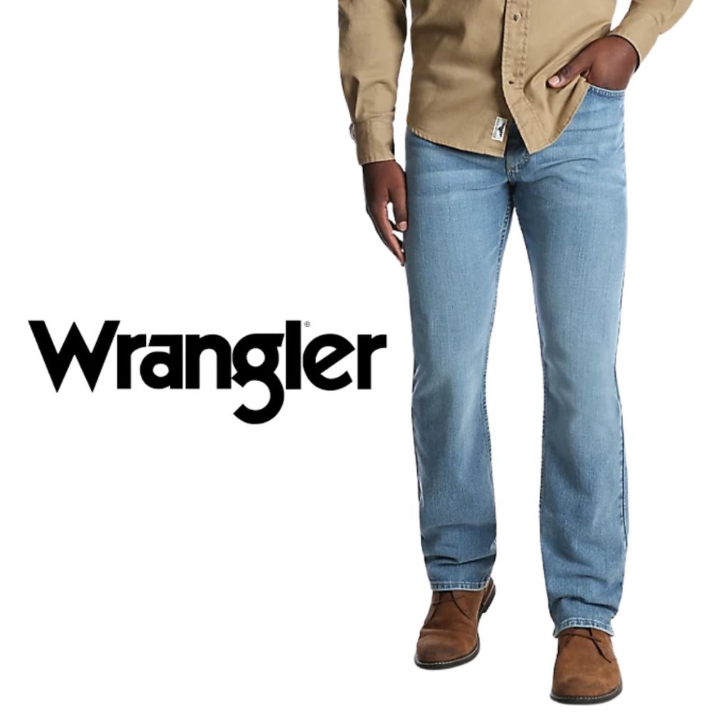 Wrangler - Light Stone Wash Straight Leg Jeans, SZ. 40(W) x 30(L), Good Shape!